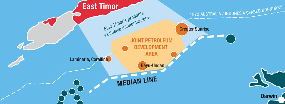 Timor Sea boundaries map